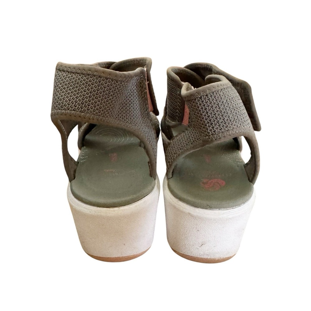 Clarks Cloudsteppers Cross Strap Wedge Sandal Step Cali Gray Size 7.5 - Picture 3 of 7